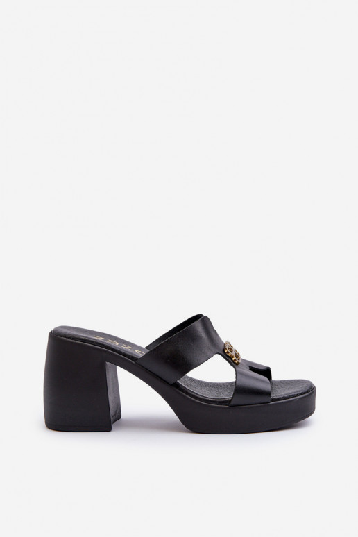 Zazoo 40419 Kožené papuče Dámske S výrezmi A Dekorácia čierna Zazoo 40419 Kožené papuče Dámske S výrezmi A Dekorácia čierna