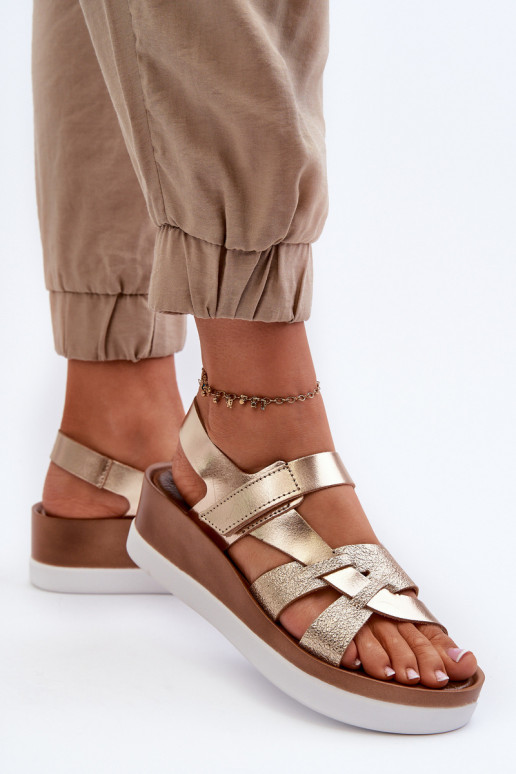 Zazoo 40397 Dámske Dámske sandále s platformou zlatej farby Zazoo 40397 Dámske Dámske sandále s platformou zlatej farby