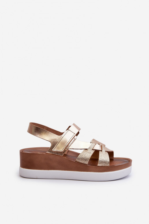 Zazoo 40397 Dámske Dámske sandále s platformou zlatej farby Zazoo 40397 Dámske Dámske sandále s platformou zlatej farby