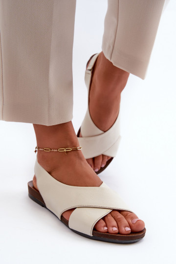 Zazoo 40407 sandále Kožené Dámske slonovina