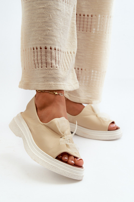 Zazoo 2939 Dámske sandále Dámske so stuhami slonovina Zazoo 2939 Dámske sandále Dámske so stuhami slonovina