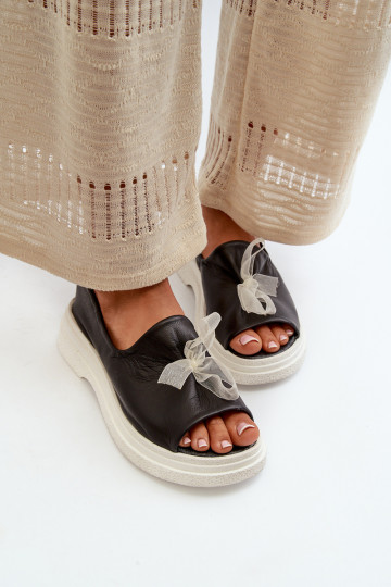 Zazoo 2939 Dámske sandále Dámske so stuhami čierna