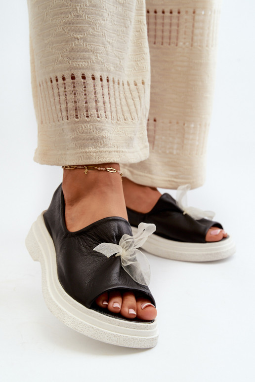 Zazoo 2939 Dámske sandále Dámske so stuhami čierna