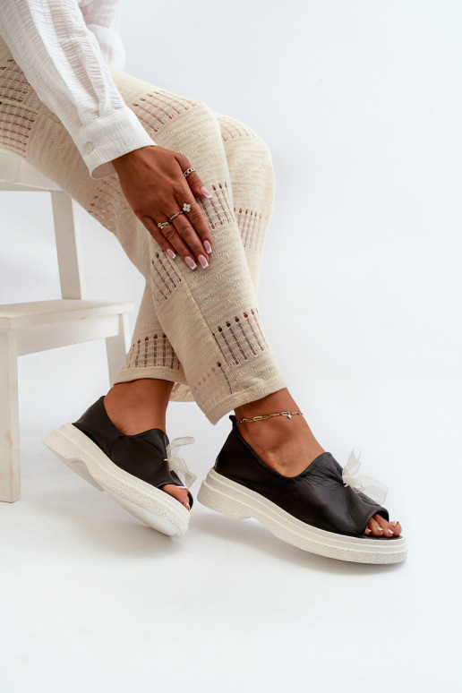 Zazoo 2939 Dámske sandále Dámske so stuhami čierna