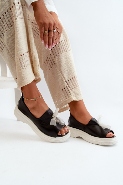 Zazoo 2939 Dámske sandále Dámske so stuhami čierna