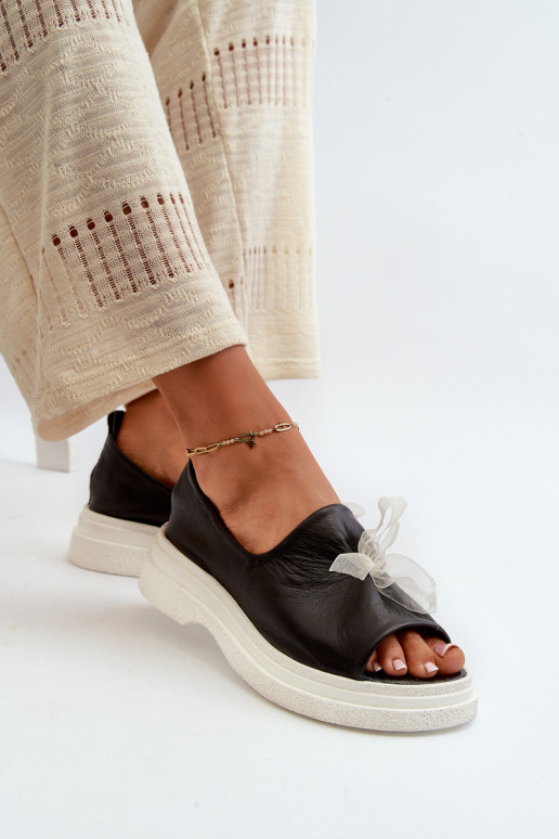 Zazoo 2939 Dámske sandále Dámske so stuhami čierna