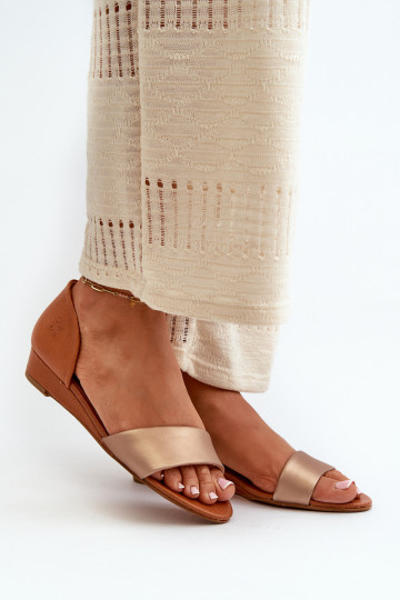 Dámske sandále Máciejka 1971-68 hnedá-zlatej farby 2