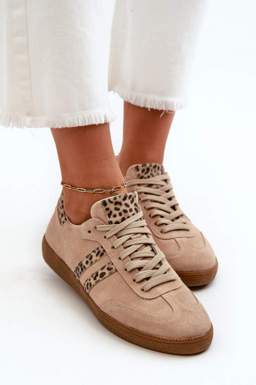 Zazoo N1068 zo semišu Nízka Tenisky model obuvi Dámske béžová