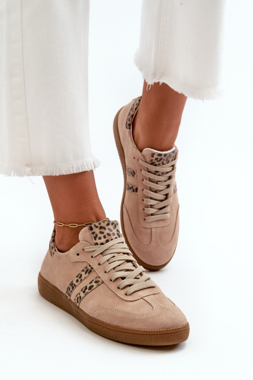 Zazoo N1068 zo semišu Nízka Tenisky model obuvi Dámske béžová