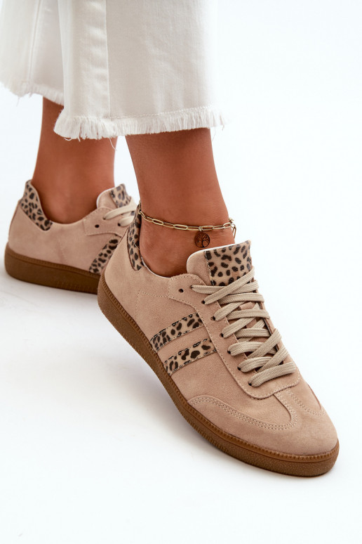 Zazoo N1068 zo semišu Nízka Tenisky model obuvi Dámske béžová