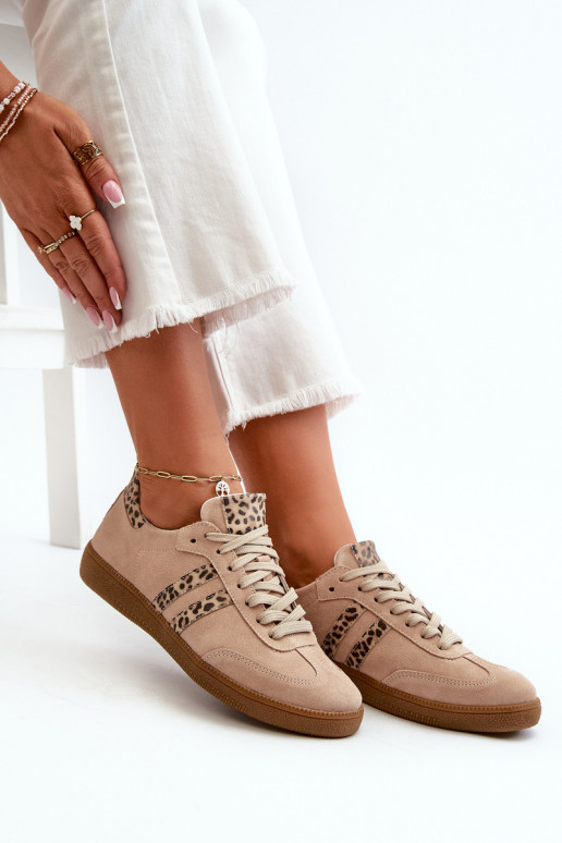 Zazoo N1068 zo semišu Nízka Tenisky model obuvi Dámske béžová