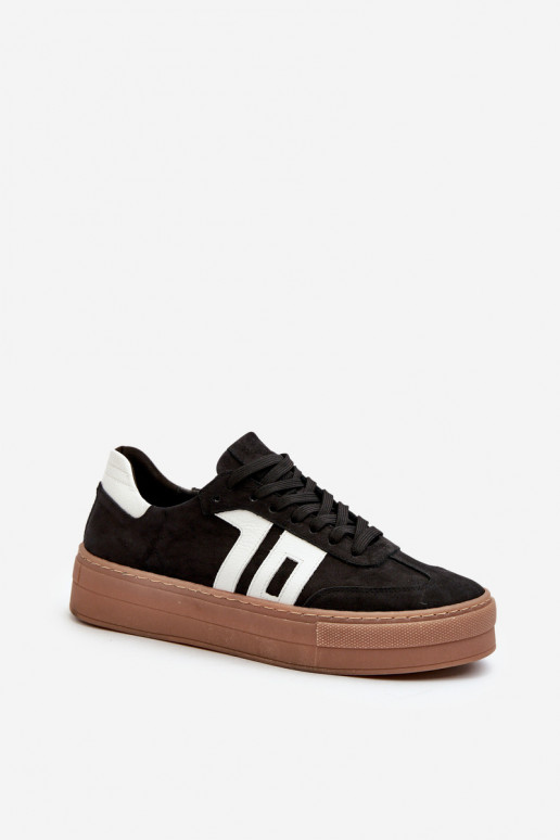 Zazoo N1095S2 Tenisky model obuvi Kožené Dámske s platformou čierna