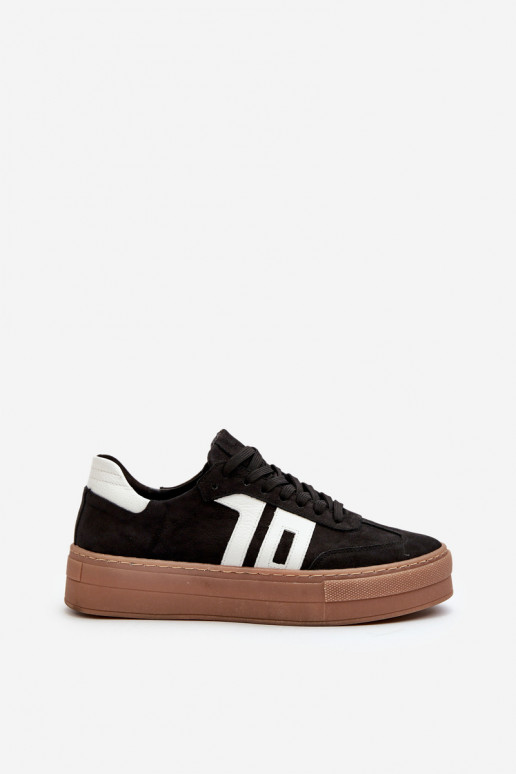 Zazoo N1095S2 Tenisky model obuvi Kožené Dámske s platformou čierna