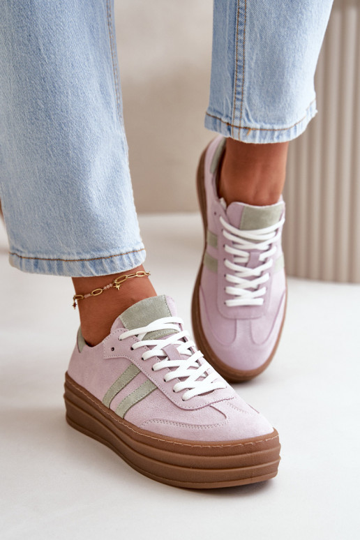 Zazoo N1068S4 Semišový model tenisiek s platformou Fialová Zazoo N1068S4 Semišový model tenisiek s platformou Fialová