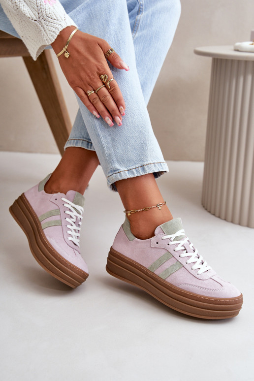 Zazoo N1068S4 Semišový model tenisiek s platformou Fialová Zazoo N1068S4 Semišový model tenisiek s platformou Fialová