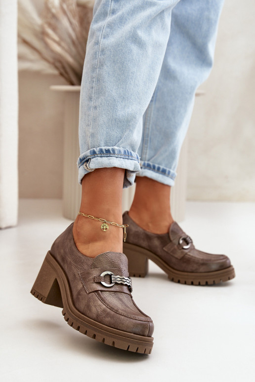 Zazoo 20175 topánky Dámske s podpätkami pravá koža béžová Zazoo 20175 topánky Dámske s podpätkami pravá koža béžová