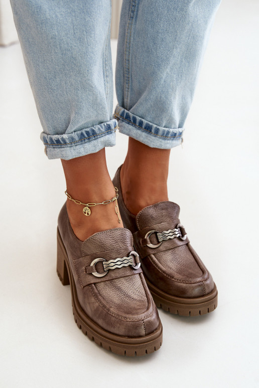 Zazoo 20175 topánky Dámske s podpätkami pravá koža béžová Zazoo 20175 topánky Dámske s podpätkami pravá koža béžová