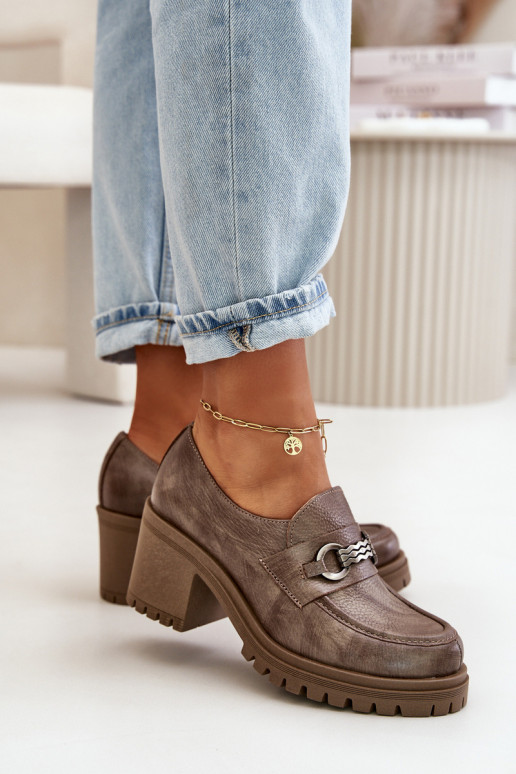 Zazoo 20175 topánky Dámske s podpätkami pravá koža béžová Zazoo 20175 topánky Dámske s podpätkami pravá koža béžová