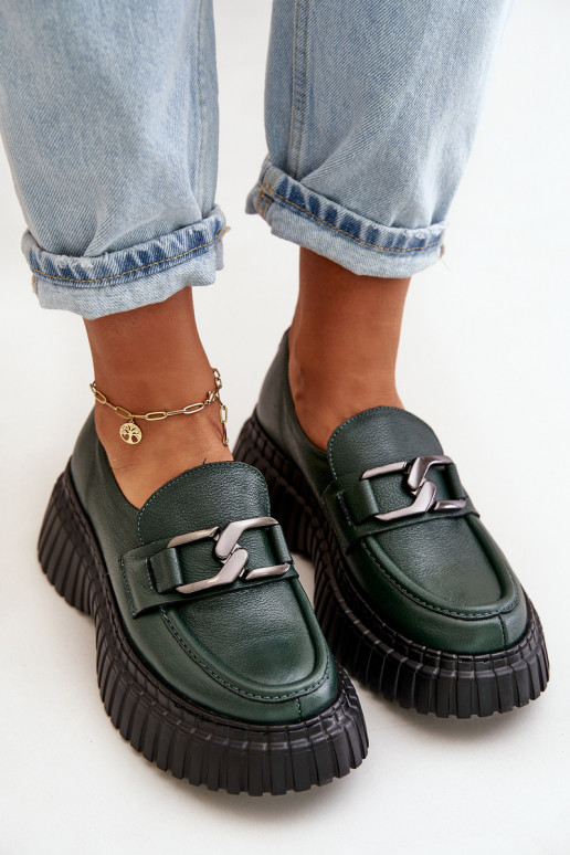 Zazoo 20176 topánky dámske mokasíny Vyrobené z prírodnej kože khaki farby Zazoo 20176 topánky dámske mokasíny Vyrobené z prírodnej kože khaki farby