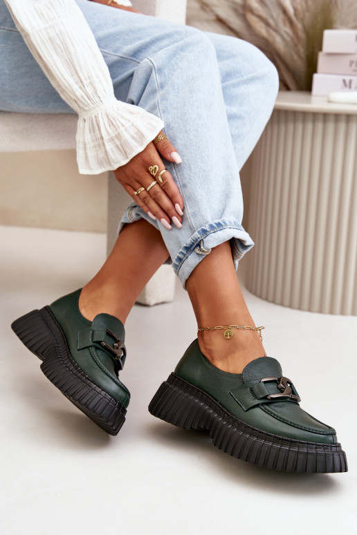 Zazoo 20176 topánky dámske mokasíny Vyrobené z prírodnej kože khaki farby Zazoo 20176 topánky dámske mokasíny Vyrobené z prírodnej kože khaki farby