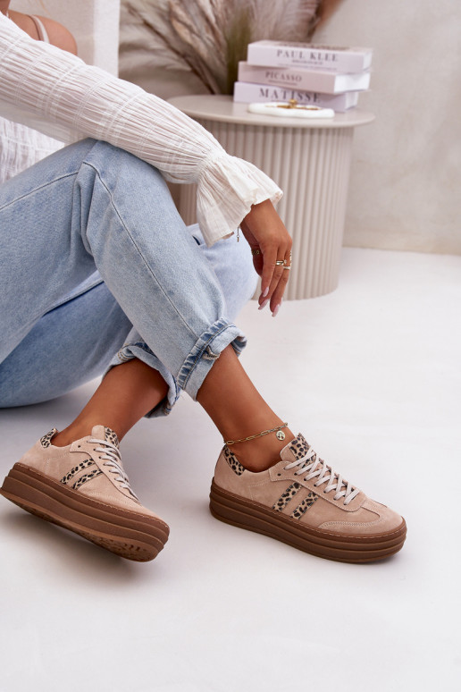 Zazoo N1068S4 Semišový model tenisiek s platformou so vzormi leopardej kožušiny Ružová Zazoo N1068S4 Semišový model tenisiek s platformou so vzormi leopardej kožušiny Ružová