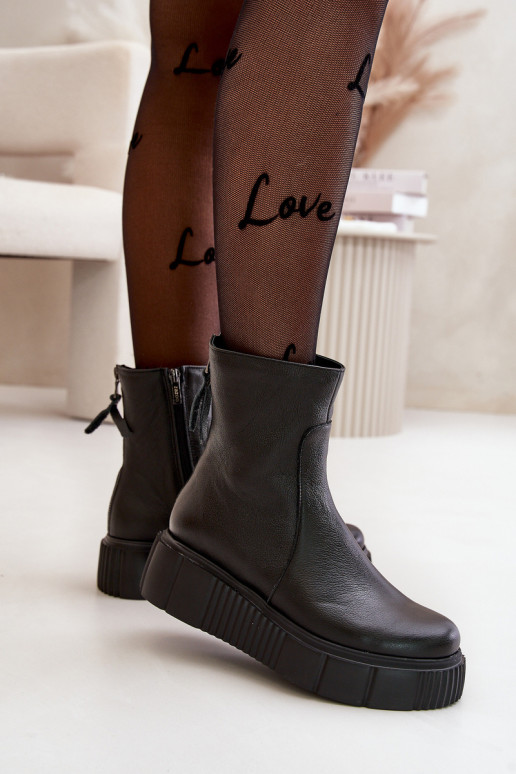 Zazoo 60369 Dámske čižmy s platformou čierna Zazoo 60369 Dámske čižmy s platformou čierna