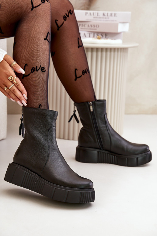 Zazoo 60369 Dámske čižmy s platformou čierna Zazoo 60369 Dámske čižmy s platformou čierna