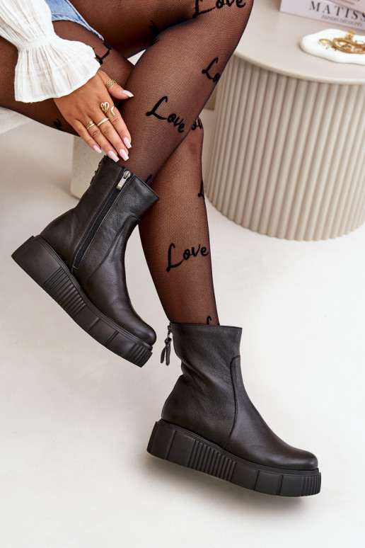 Zazoo 60369 Dámske čižmy s platformou čierna Zazoo 60369 Dámske čižmy s platformou čierna