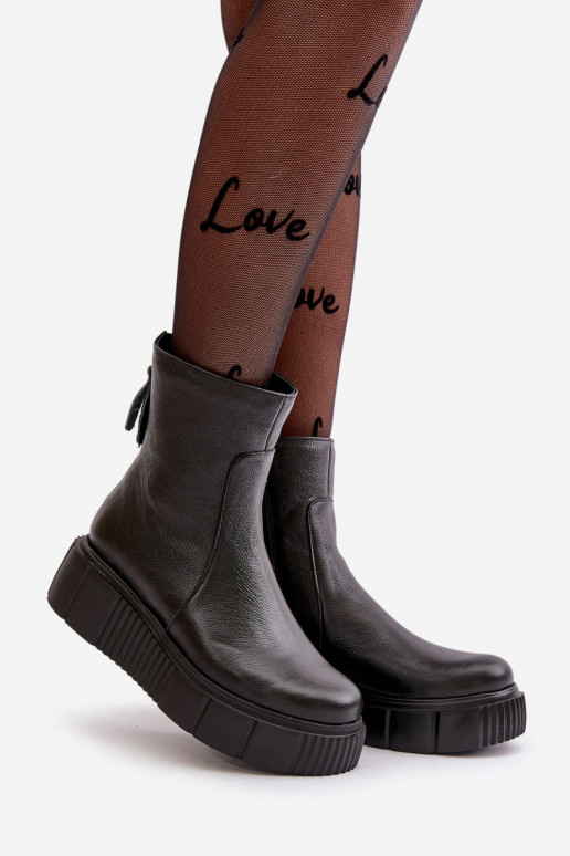 Zazoo 60369 Dámske čižmy s platformou čierna Zazoo 60369 Dámske čižmy s platformou čierna