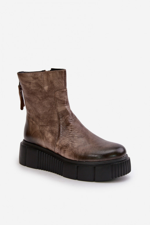 Zazoo 60369 Dámske čižmy s platformou béžová Zazoo 60369 Dámske čižmy s platformou béžová