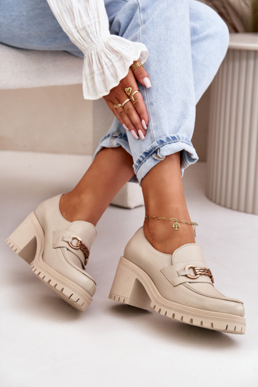 Zazoo 20175 topánky Dámske s podpätkami pravá koža slonovina Zazoo 20175 topánky Dámske s podpätkami pravá koža slonovina