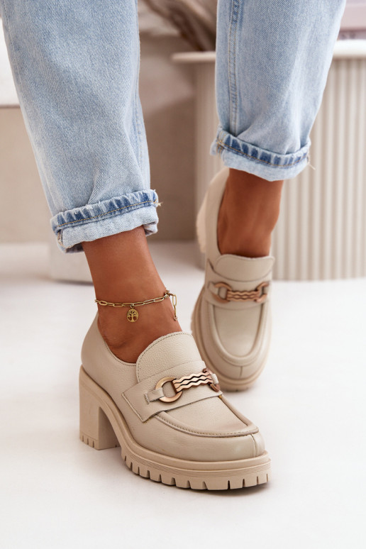 Zazoo 20175 topánky Dámske s podpätkami pravá koža slonovina Zazoo 20175 topánky Dámske s podpätkami pravá koža slonovina