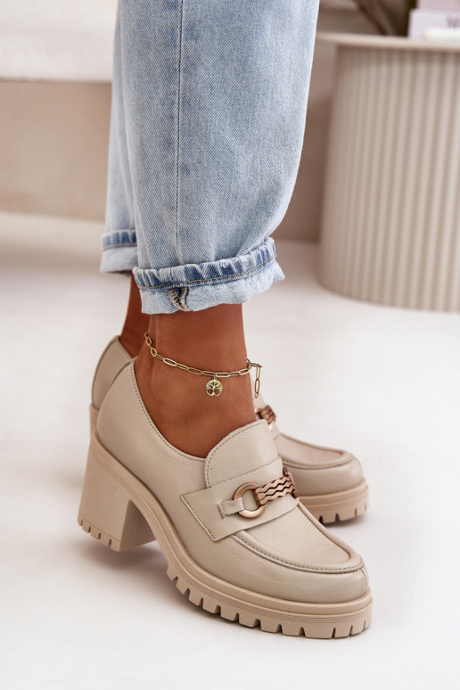 Zazoo 20175 topánky Dámske s podpätkami pravá koža slonovina Zazoo 20175 topánky Dámske s podpätkami pravá koža slonovina