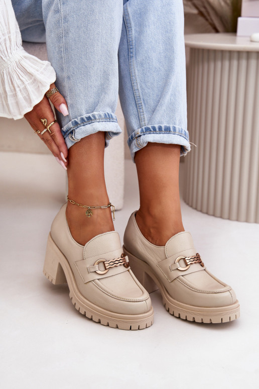 Zazoo 20175 topánky Dámske s podpätkami pravá koža slonovina Zazoo 20175 topánky Dámske s podpätkami pravá koža slonovina