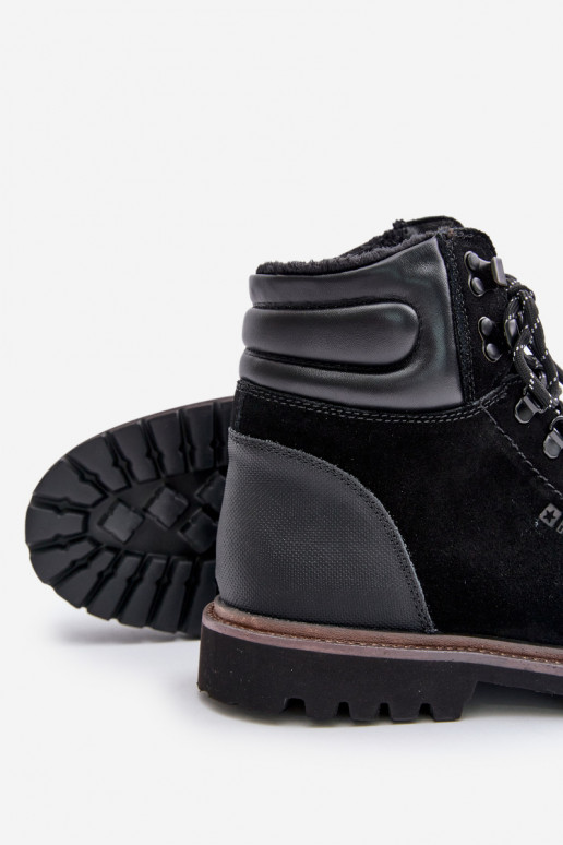 zo semišu zahriať sa Čižmy topánky pánske Big Star OO174643 Hi-Poly System čierna