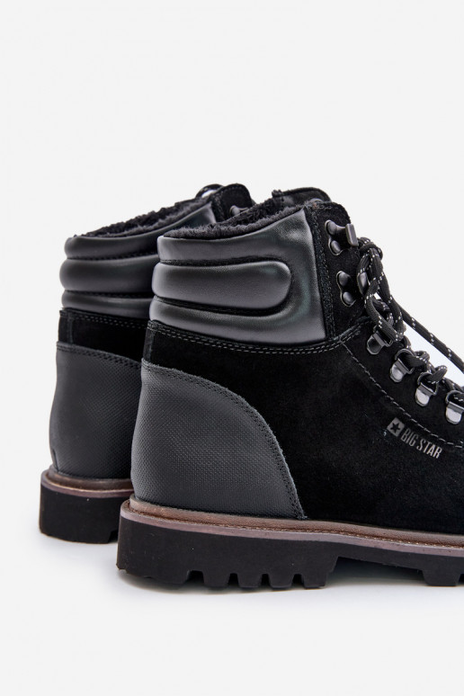 zo semišu zahriať sa Čižmy topánky pánske Big Star OO174643 Hi-Poly System čierna
