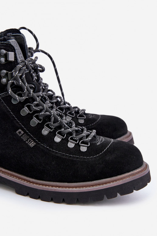 zo semišu zahriať sa Čižmy topánky pánske Big Star OO174643 Hi-Poly System čierna