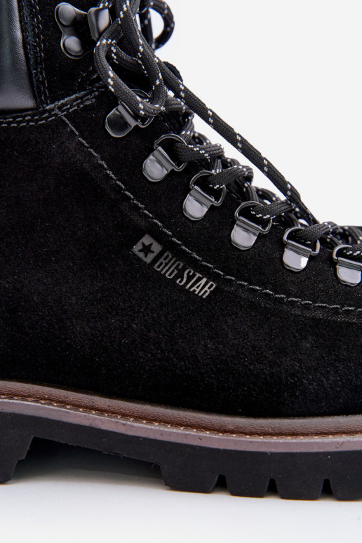 zo semišu zahriať sa Čižmy topánky pánske Big Star OO174643 Hi-Poly System čierna