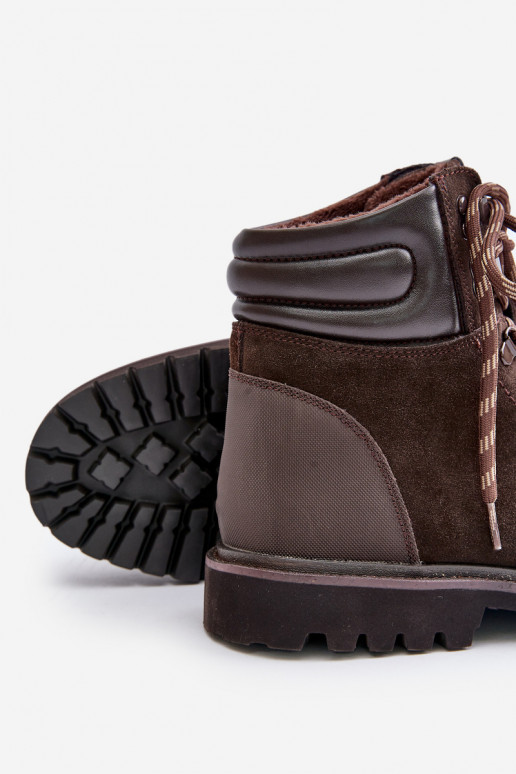 zo semišu zahriať sa Čižmy topánky pánske Big Star OO174644 Hi-Poly System Hnedá farba