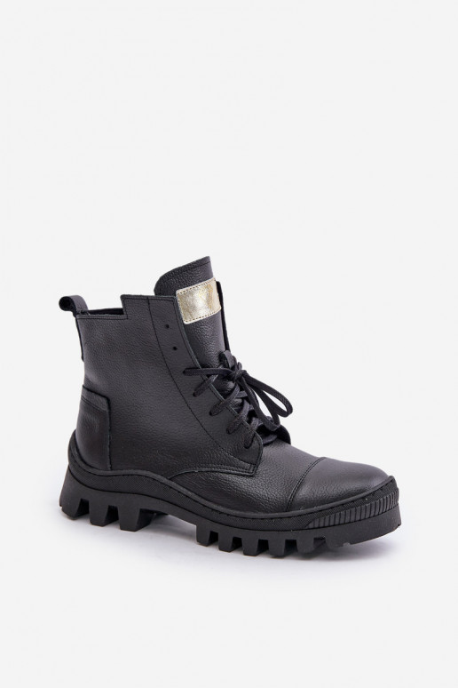 Zazoo 2831 Dámske čižmy Vyrobené z prírodnej kože čierna