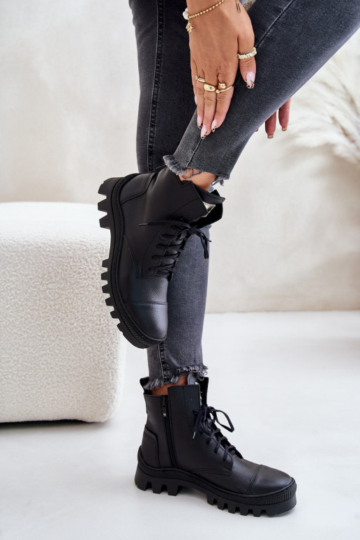 Zazoo 2831 Dámske čižmy Vyrobené z prírodnej kože čierna