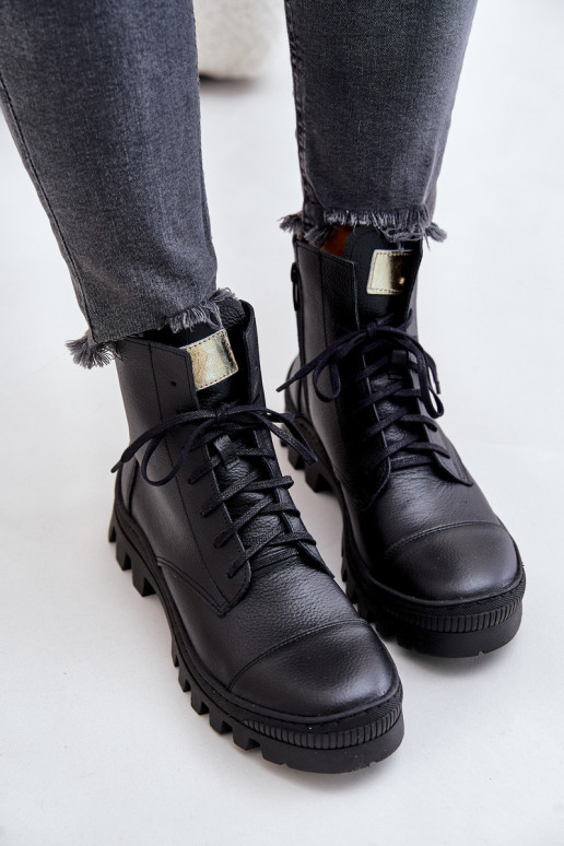 Zazoo 2831 Dámske čižmy Vyrobené z prírodnej kože čierna