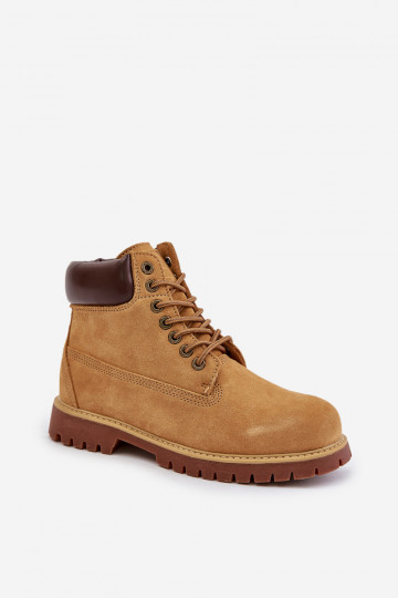 zo semišu zahriať sa topánky pánske Big Star OO174136 HI-POLY SYSTEM Hnedá farba