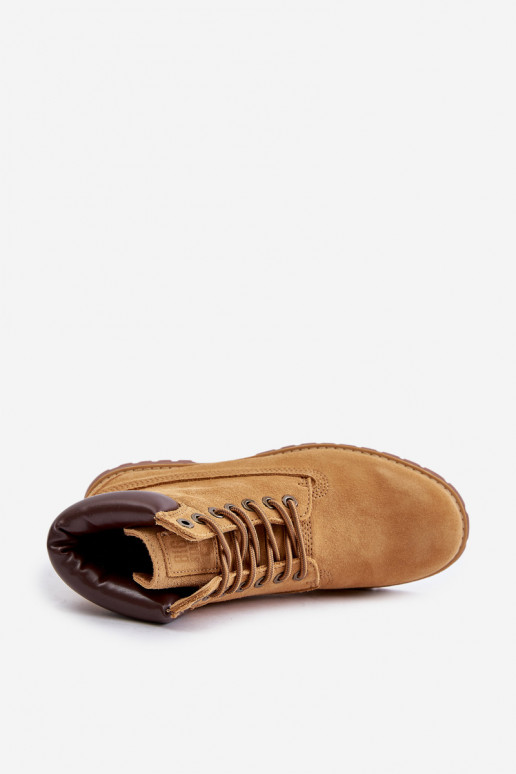 zo semišu zahriať sa topánky pánske Big Star OO174136 HI-POLY SYSTEM Hnedá farba