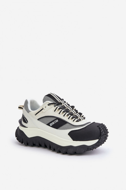 Kožené Tenisky model obuvi Dámske s platformou Big Star OO274A220 HI-POLY SYSTEM biely-čierna Kožené Tenisky model obuvi Dámske s platformou Big Star OO274A220 HI-POLY SYSTEM biely-čierna