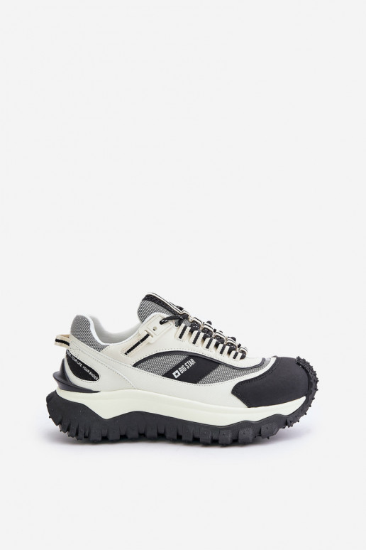 Kožené Tenisky model obuvi Dámske s platformou Big Star OO274A220 HI-POLY SYSTEM biely-čierna Kožené Tenisky model obuvi Dámske s platformou Big Star OO274A220 HI-POLY SYSTEM biely-čierna