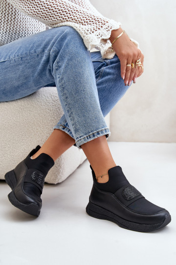 tenisky s platformou Kožené čierna Artiker 55C0035