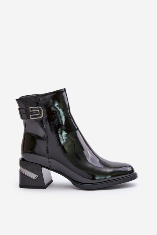 s lakovým efektom Čižmy s podpätkami zahriať sa MR880-093 čierna s lakovým efektom Čižmy s podpätkami zahriať sa MR880-093 čierna