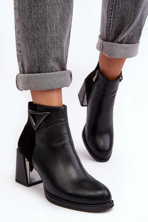 s lakovým efektom Čižmy s podpätkami zahriať sa MR880-093 čierna s lakovým efektom Čižmy s podpätkami zahriať sa MR880-093 čierna