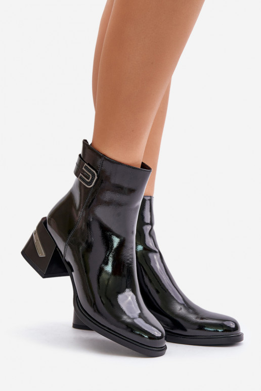 s lakovým efektom Čižmy s podpätkami zahriať sa MR880-093 čierna s lakovým efektom Čižmy s podpätkami zahriať sa MR880-093 čierna